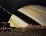 Saturn from Mimas by Bonestell 2