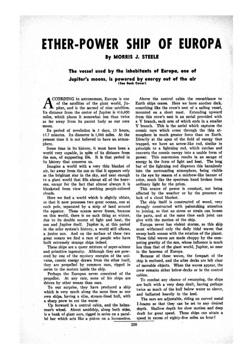 morris j steele essay europa